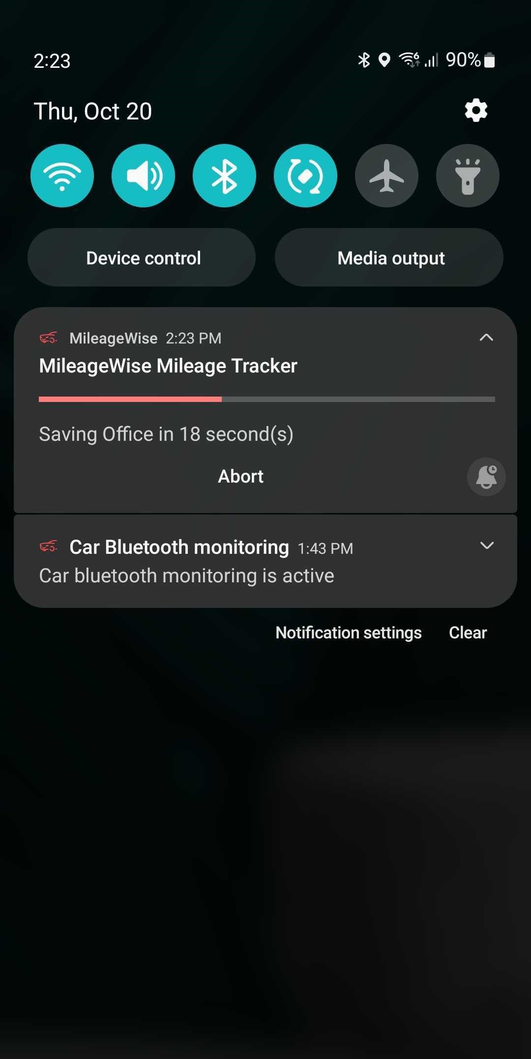 mileage tracker app Bluetooth option