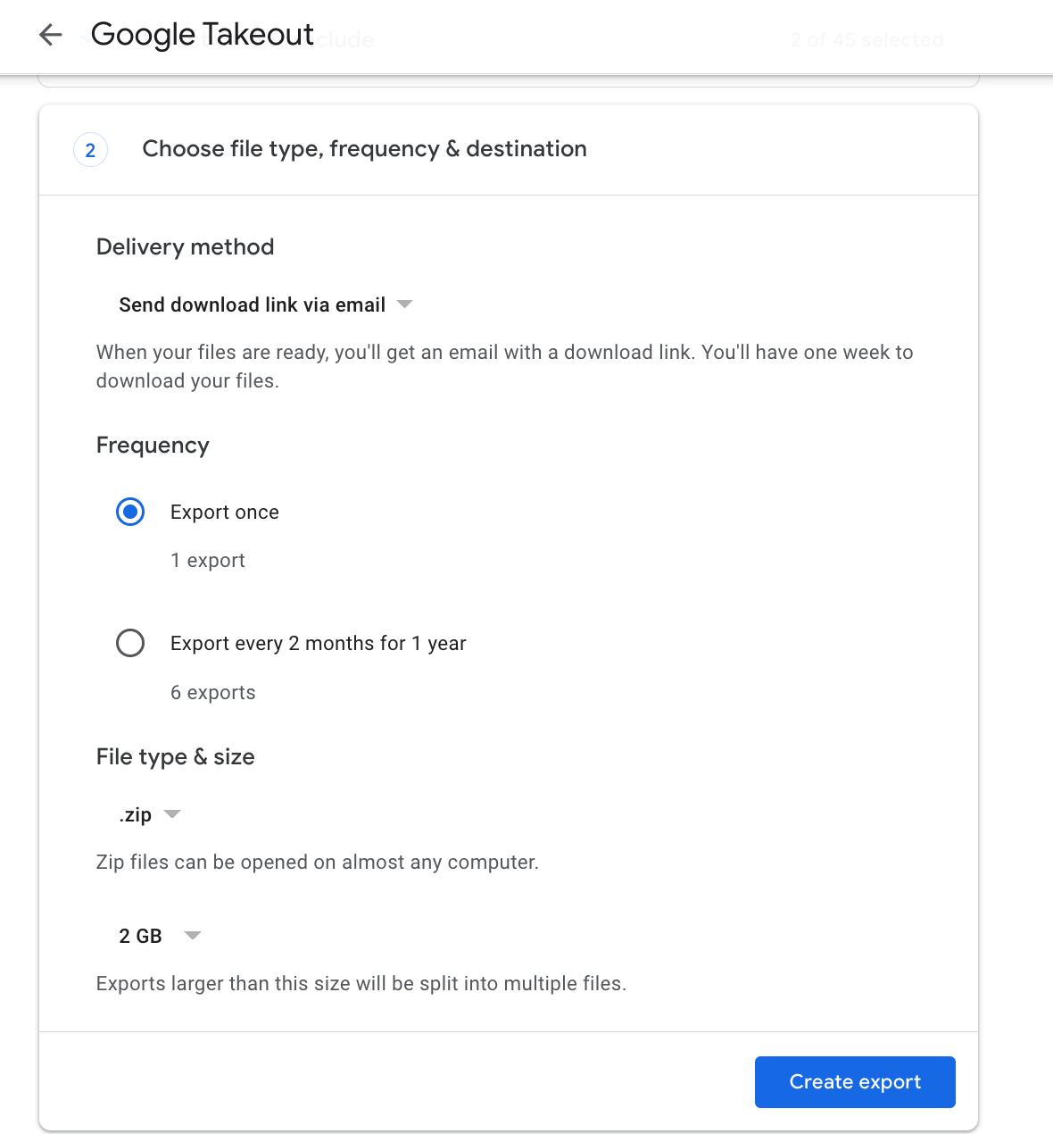 google takeout mileage log export process