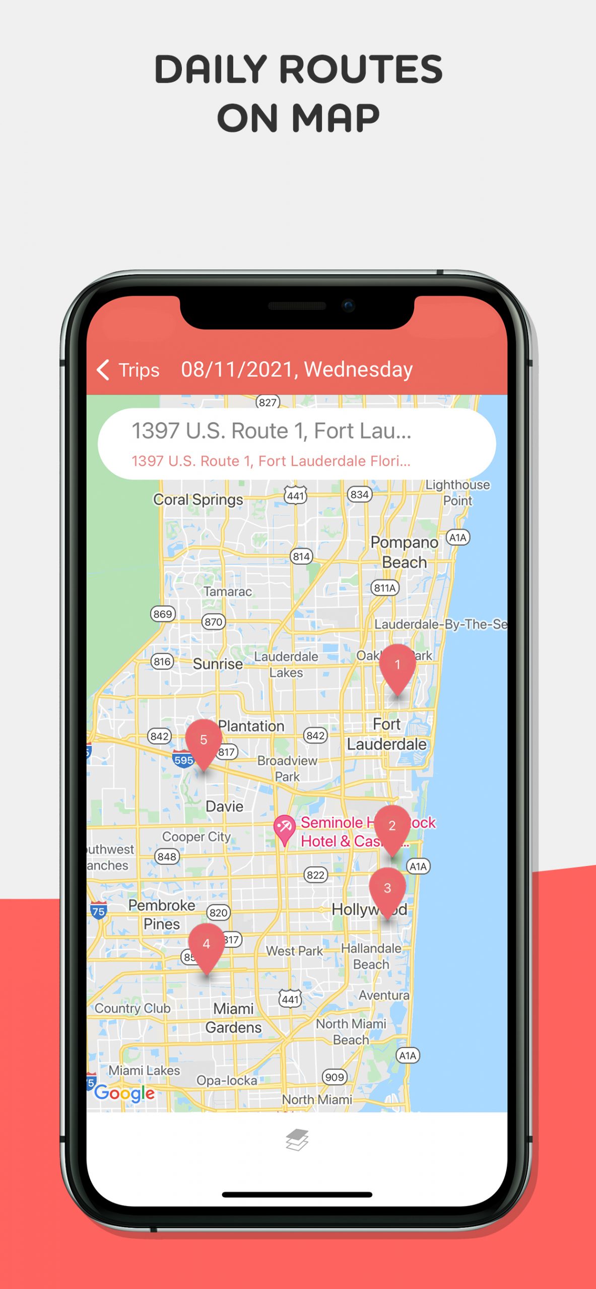 Daily Routes on Map