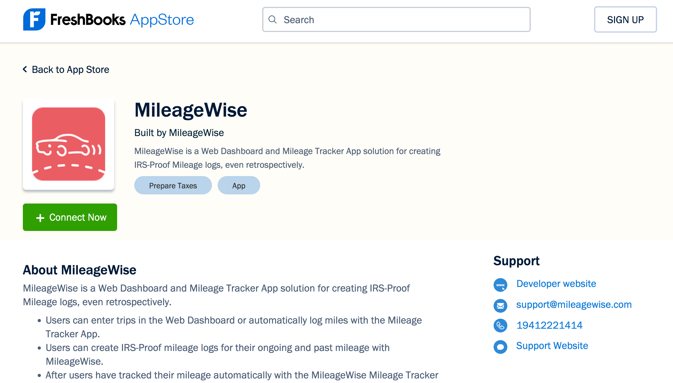 freshbooks mileagewise integration
