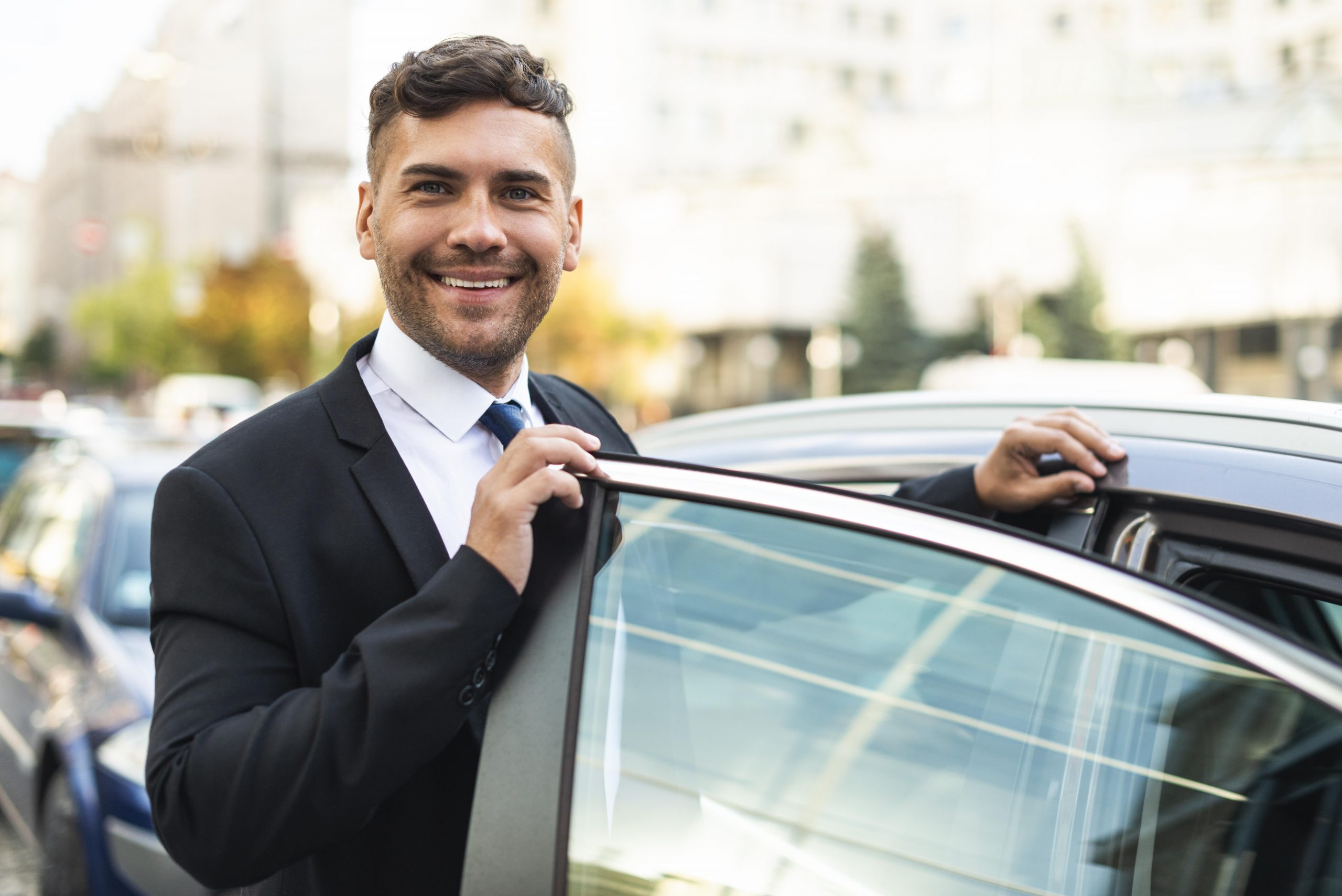 business man with car