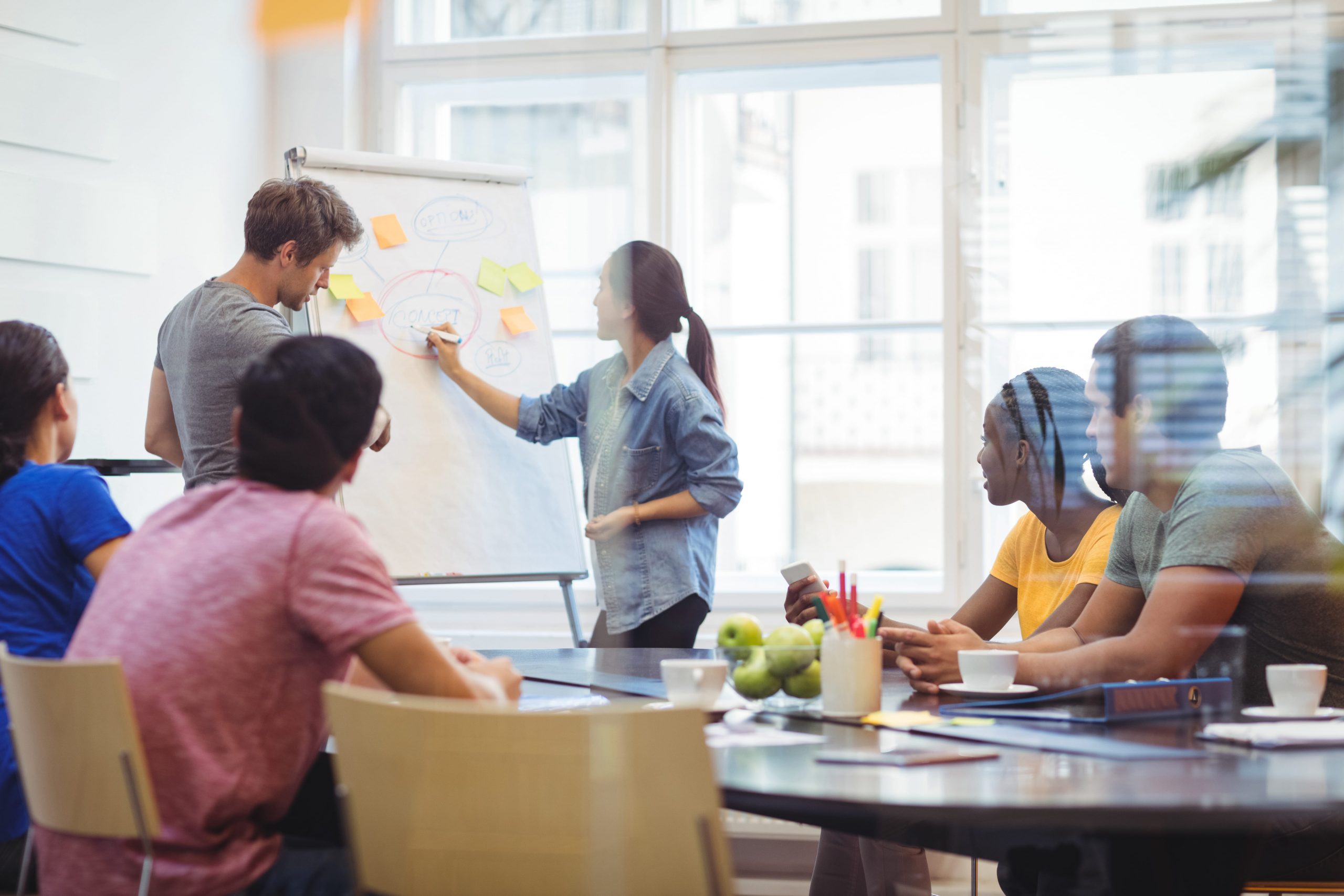 team at a meeting