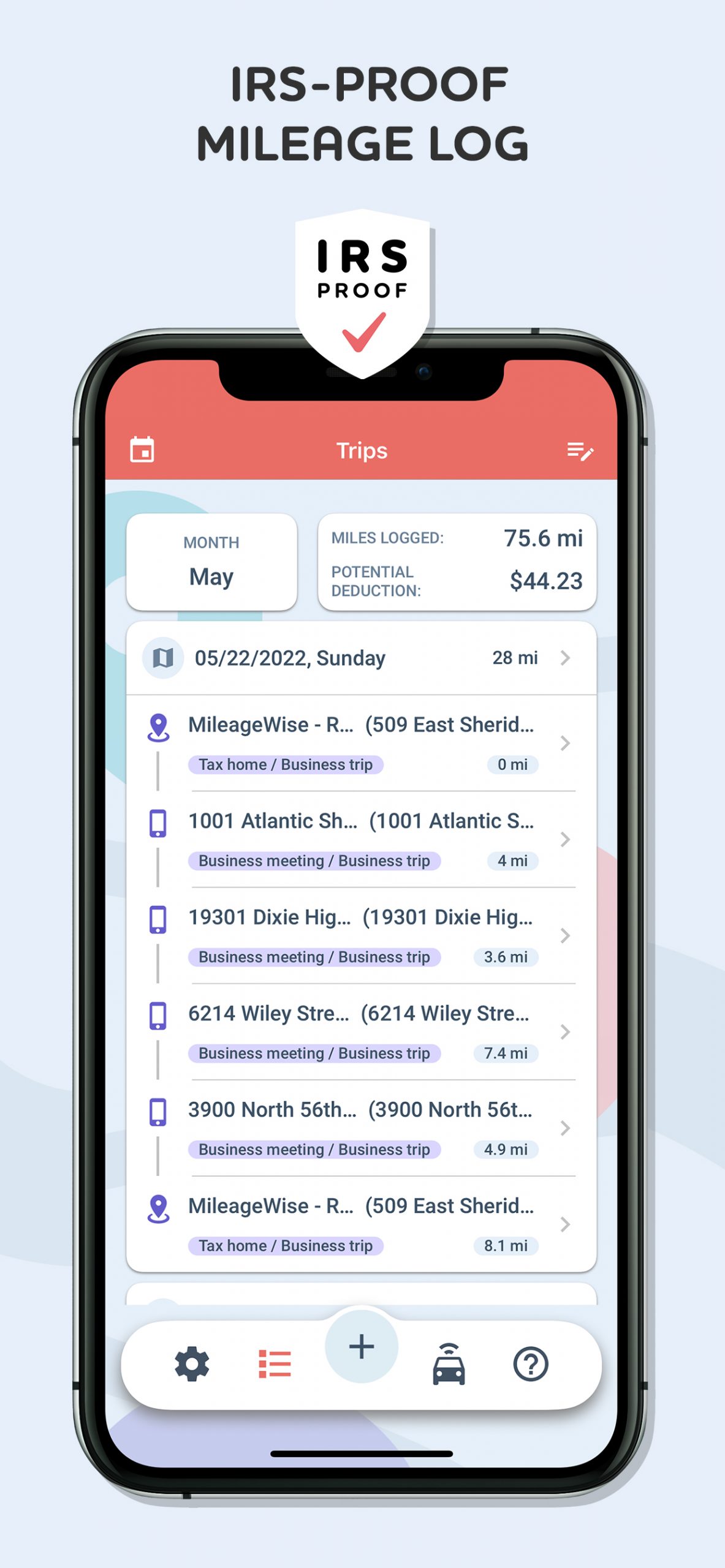 IRS-Proof Mileage Log