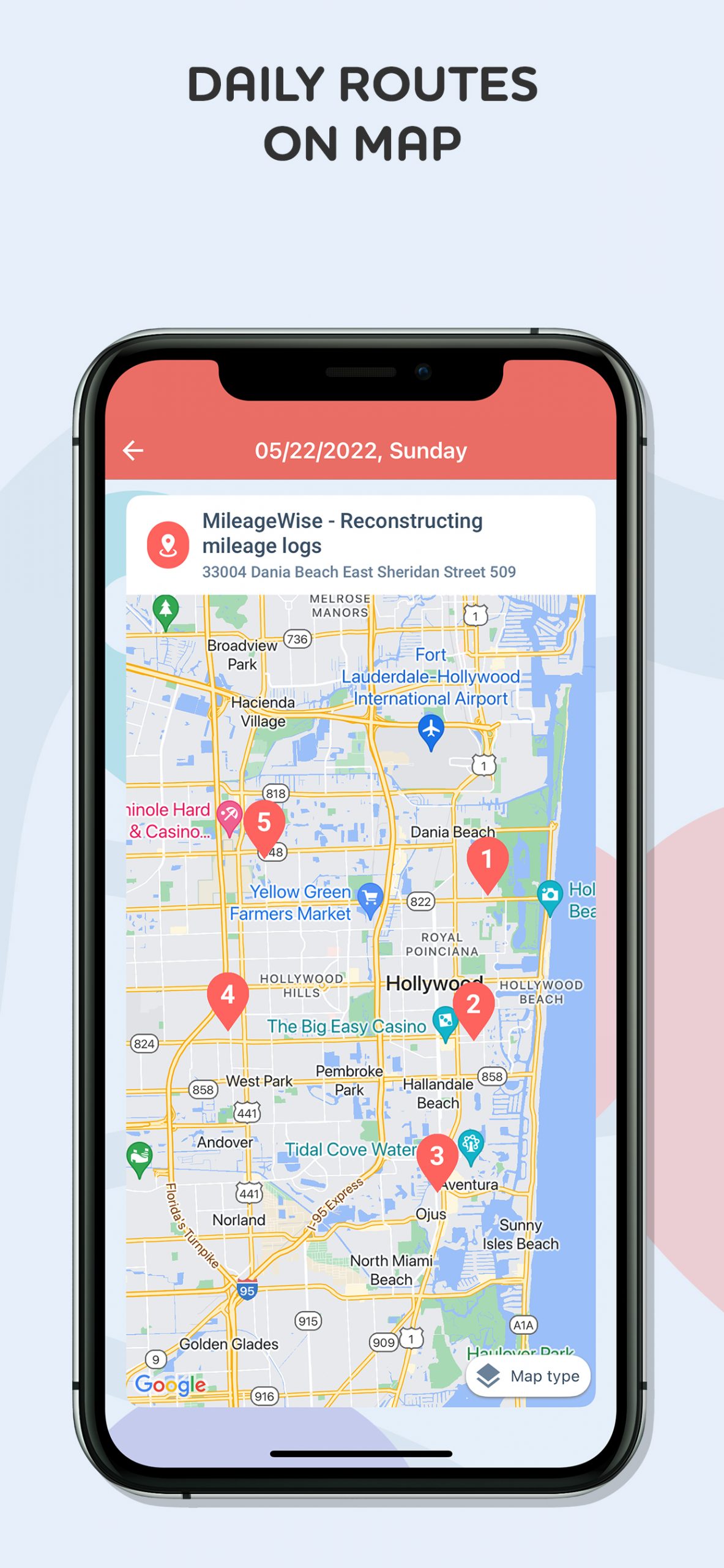 Daily Routes on Map