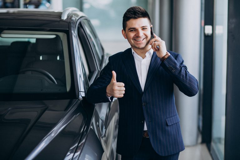 business man with car