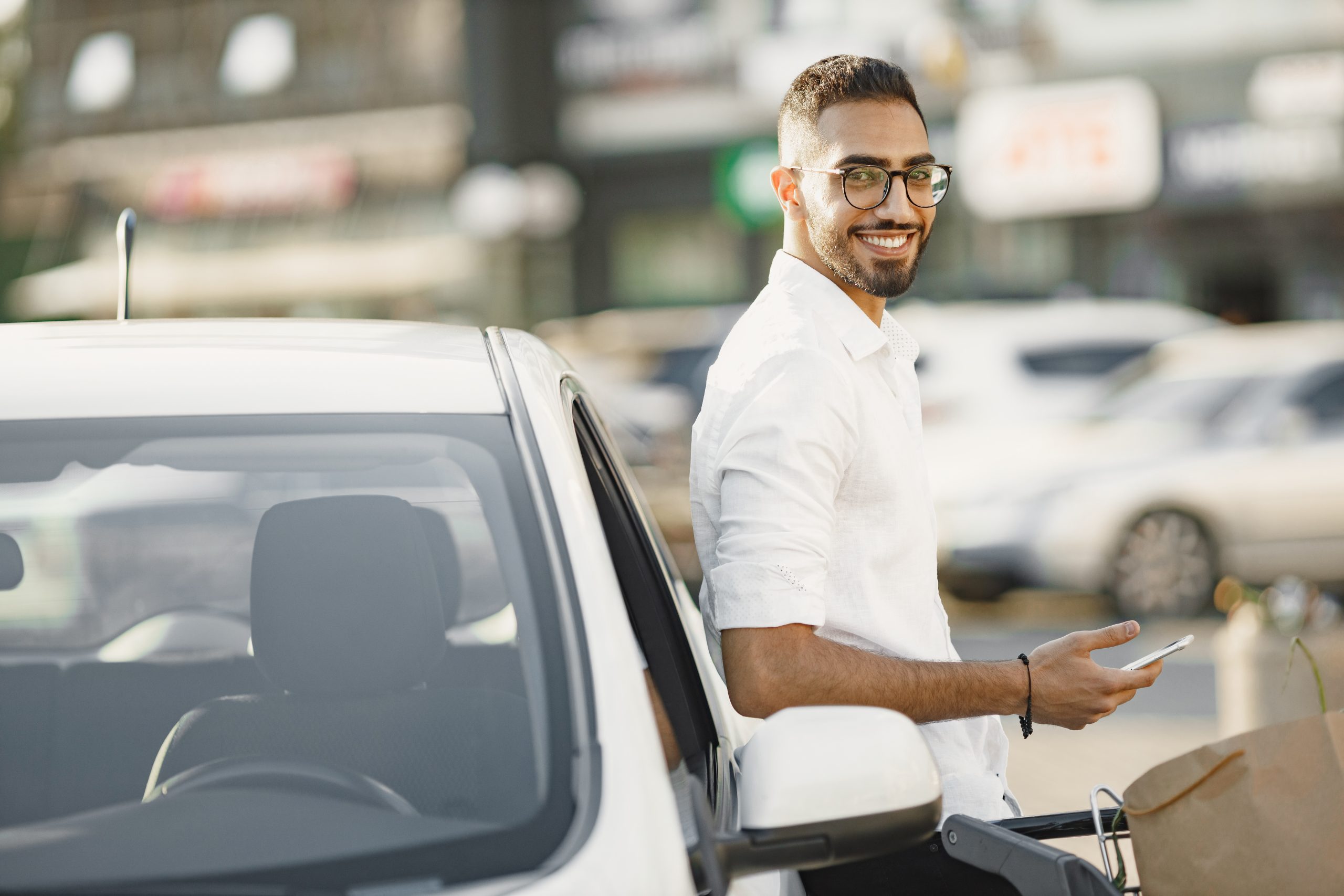 A savvy businessman effortlessly navigating his journeys with MileageWise, the superior mileage log generator.