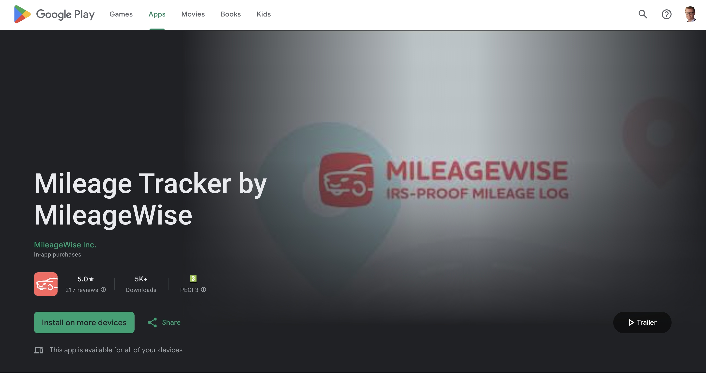 mileagewise google play