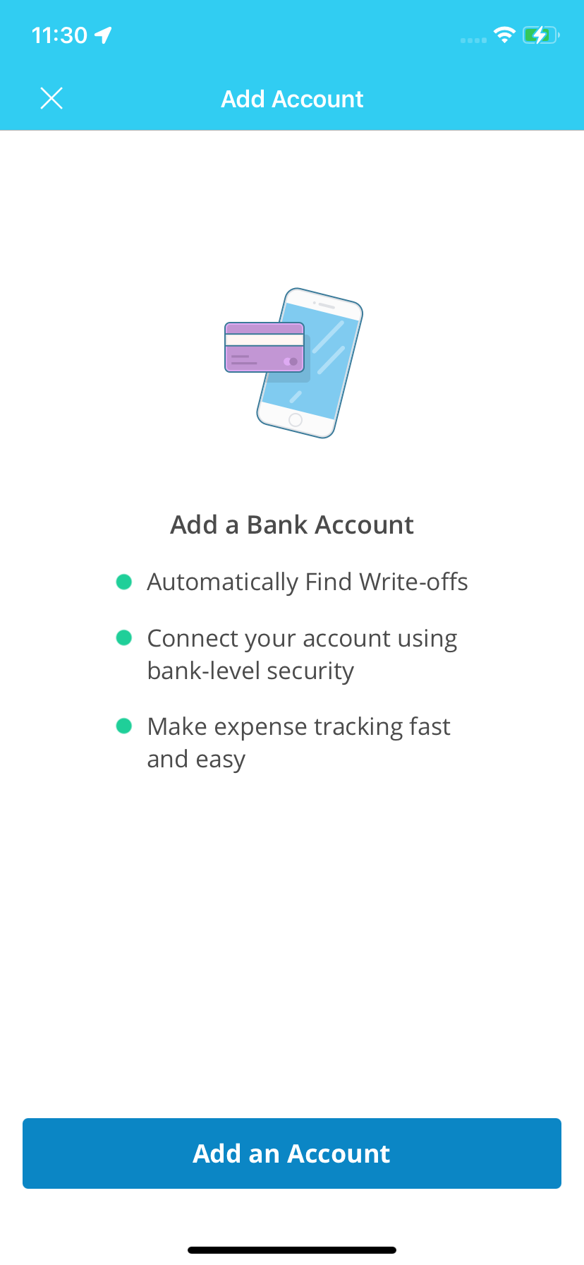 stride app allows you to add a bank account for auto write-offs