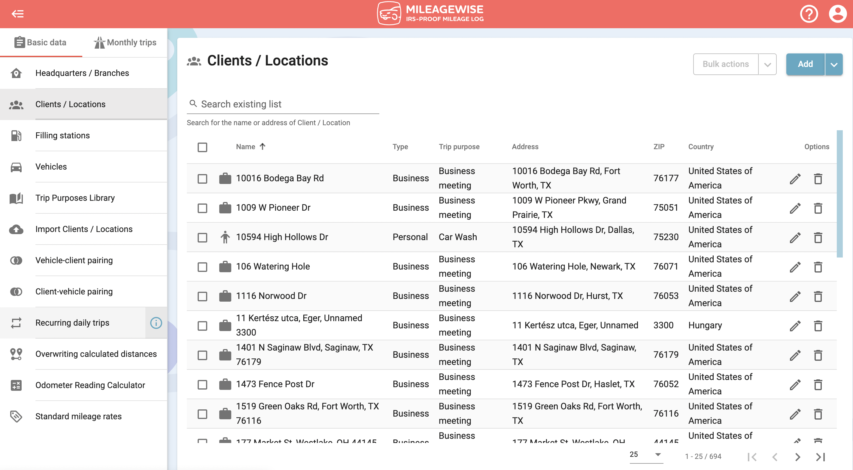 mileagewise web dashboard