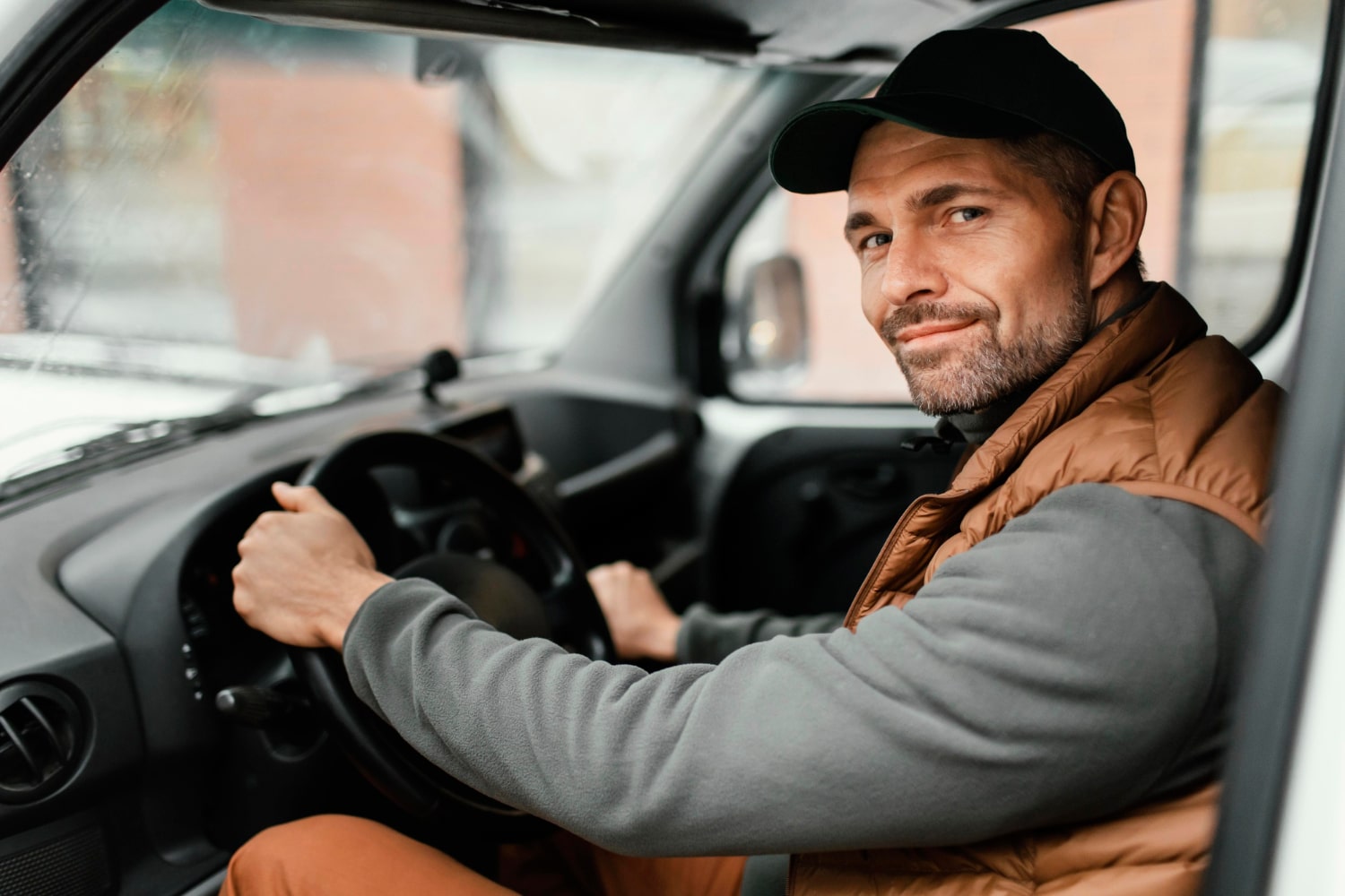 Lyft driver in car