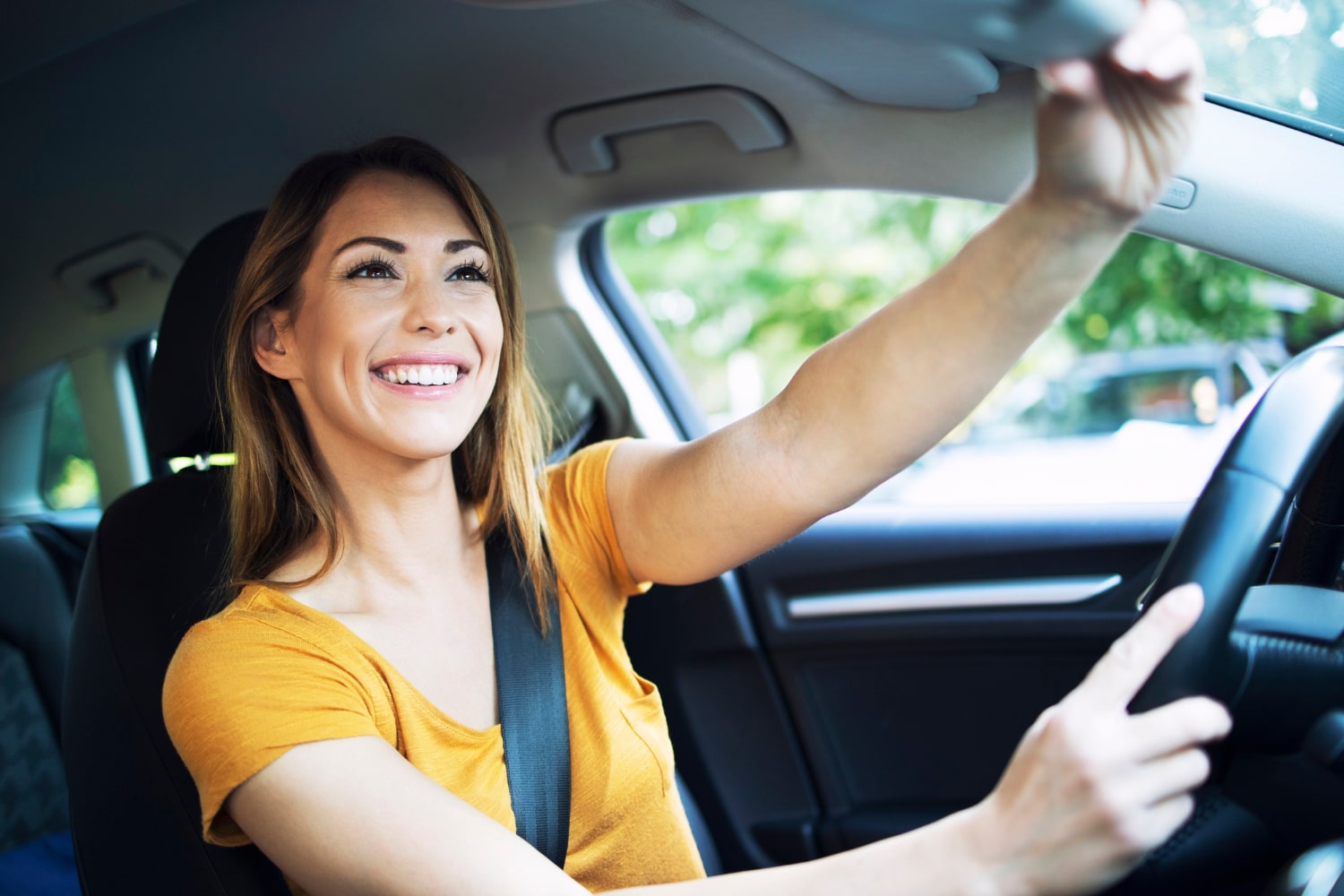 Lyft woman in car