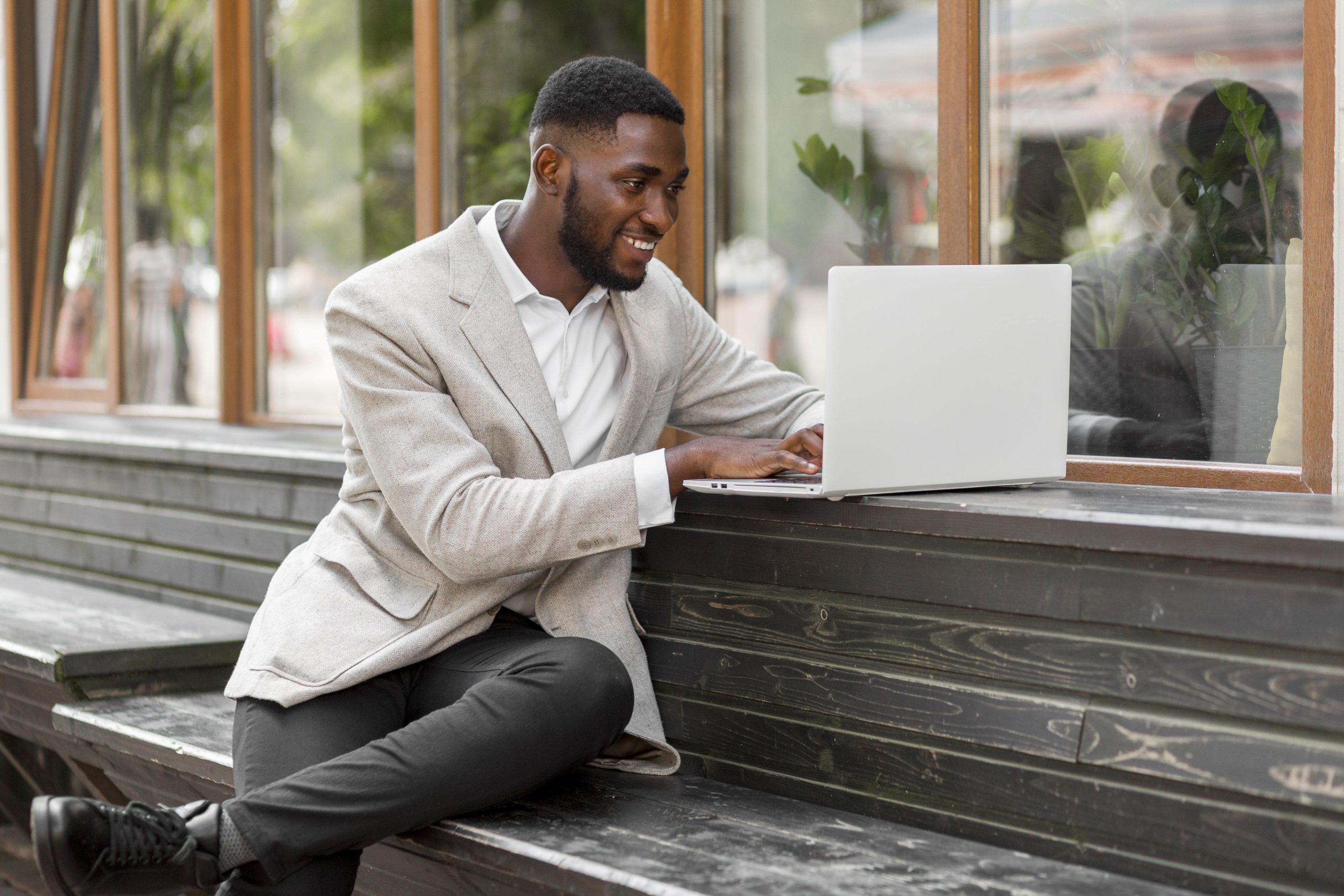 self-employed man submitting his quarterly taxes