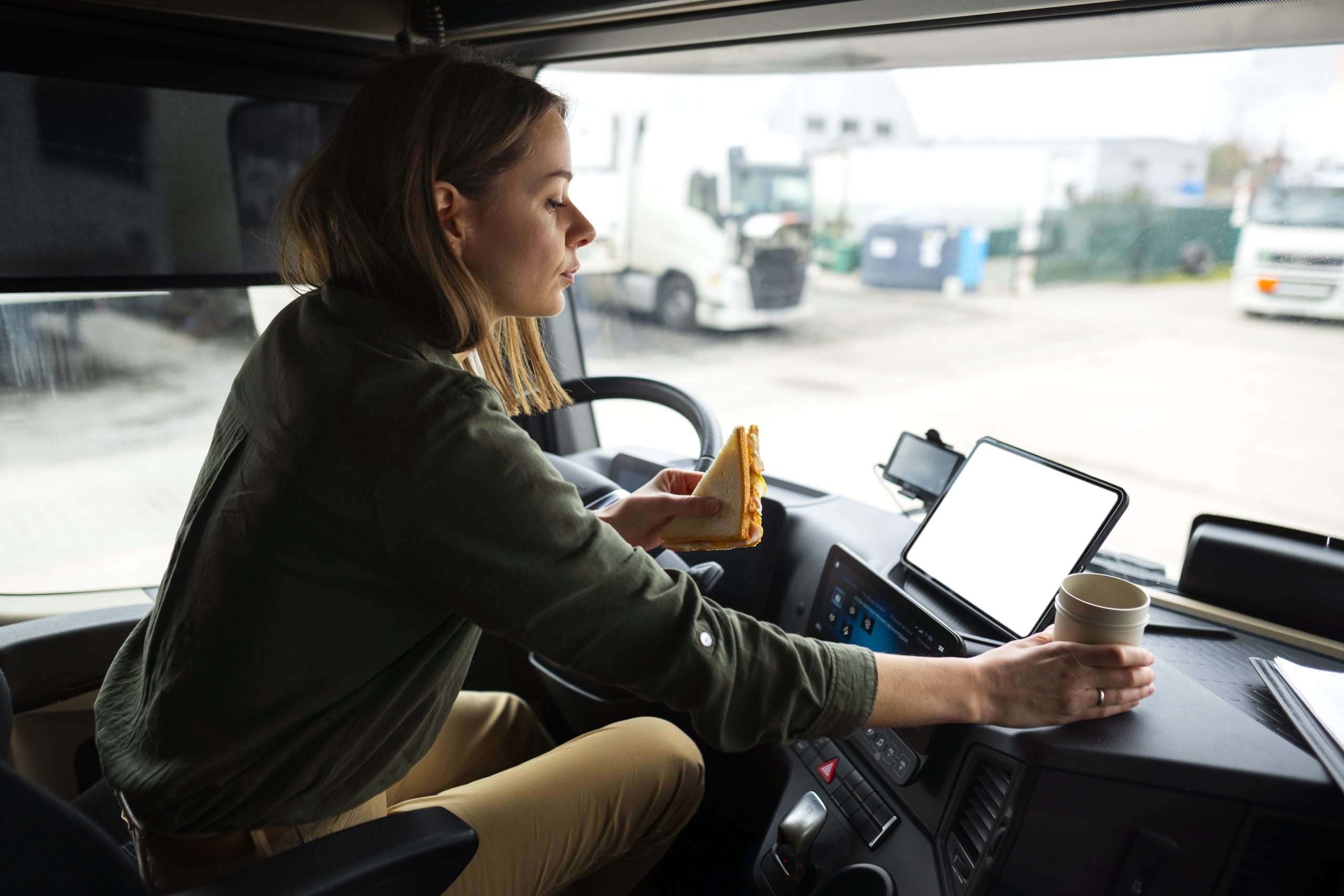 truck driver on break