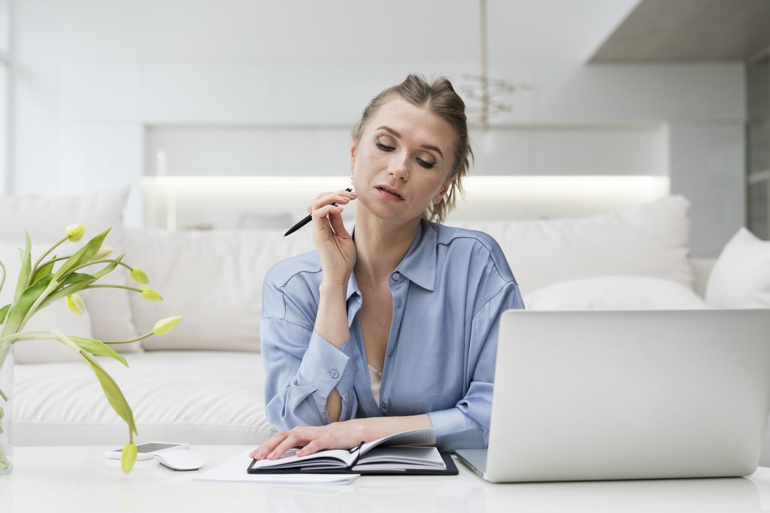 woman creating her mileage log for taxes