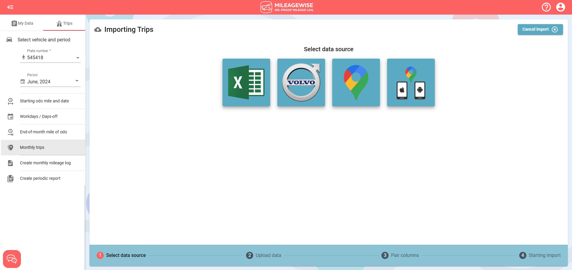 Timeline import