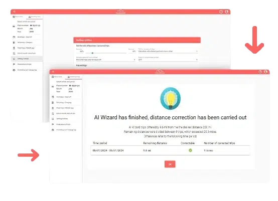 AI Mileage Log Generator has finished creating a mileage log