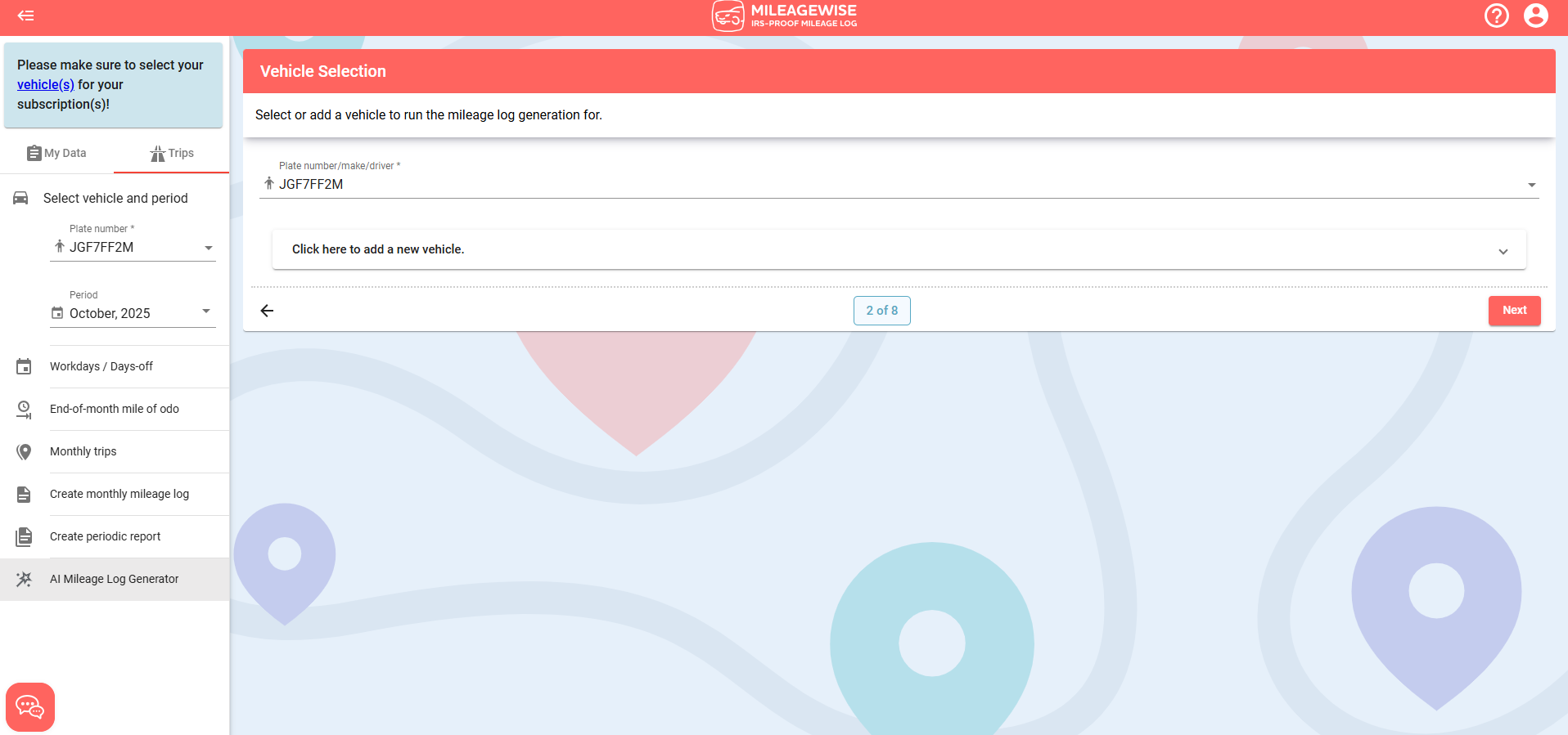 ai mileage log creator