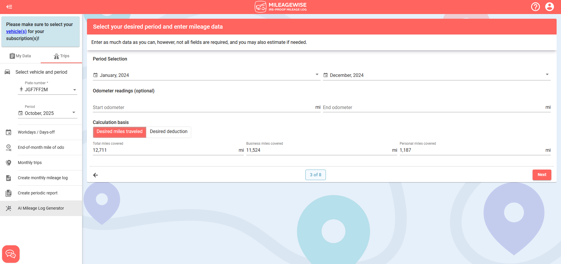 ai to mileage log creator software