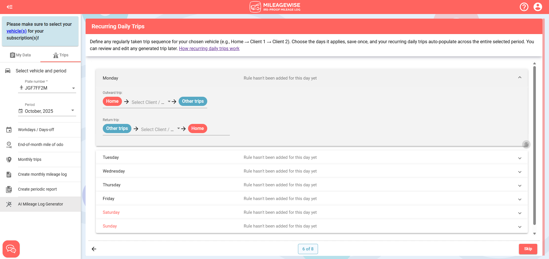 free ai mileage log creator