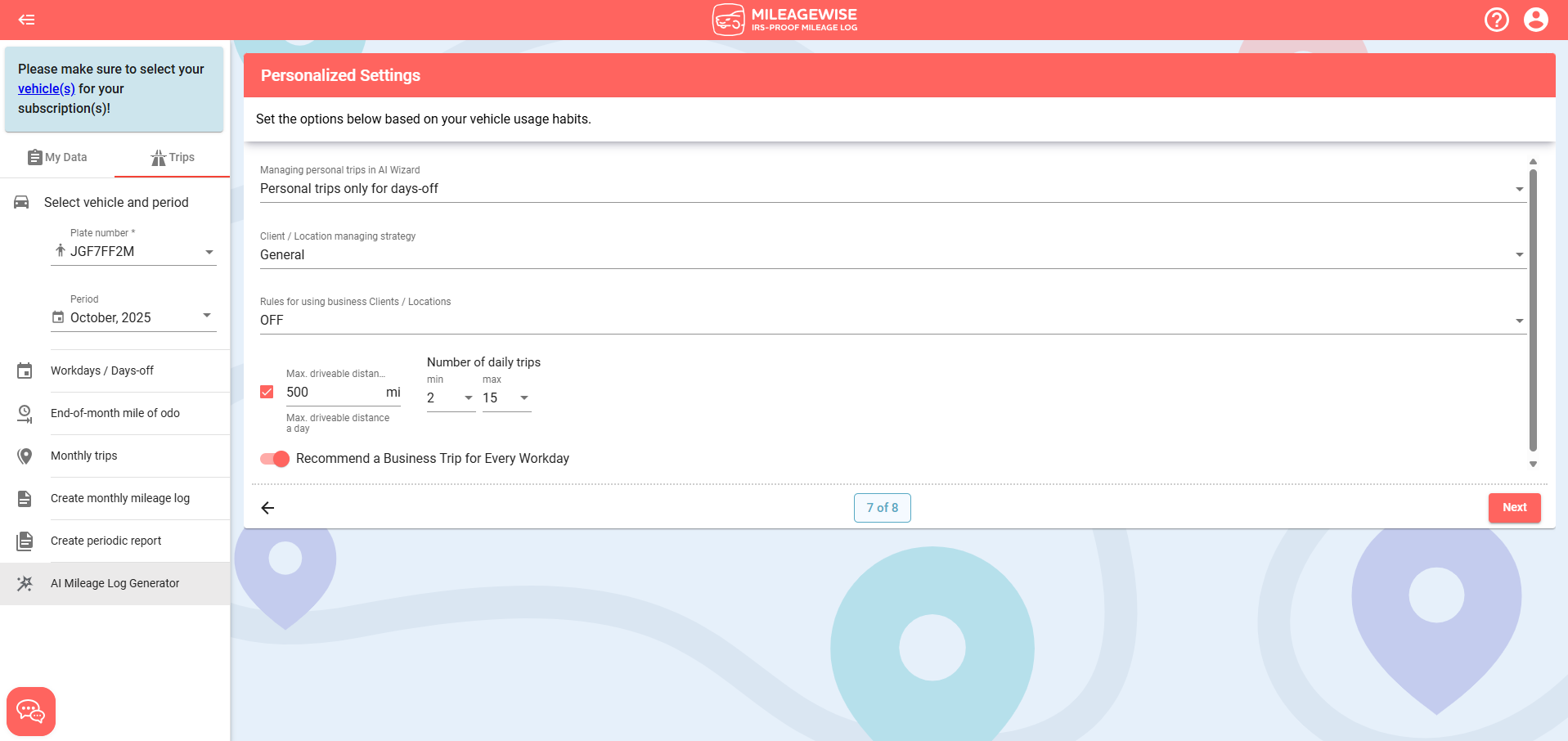 ai mileage log creator software for free