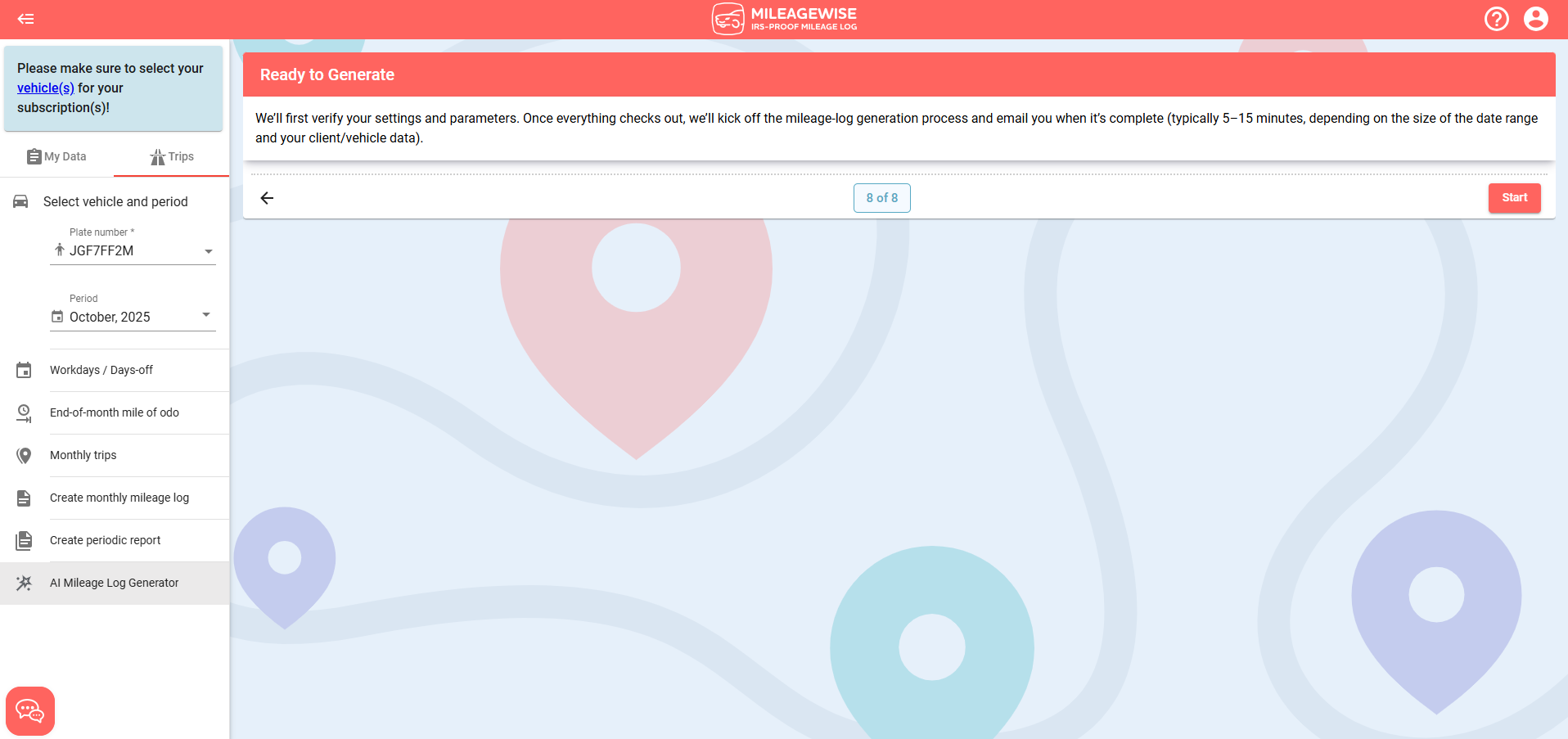 create ai mileage log free