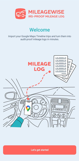 timeline mileage log mobile app