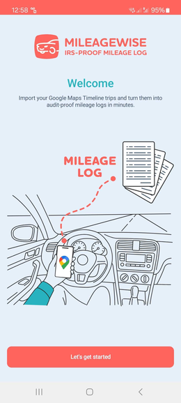 timeline mileage log mobile app