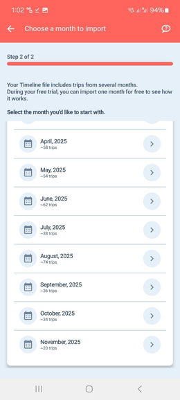 google timeline android to mileage log