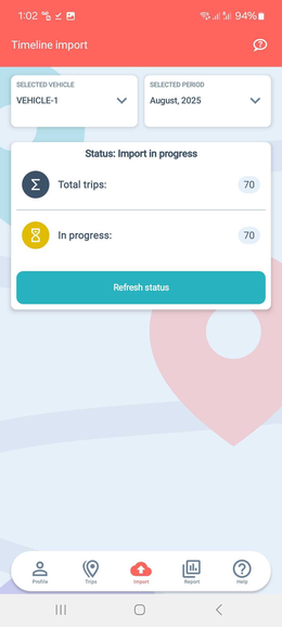 google timeline mileage log android