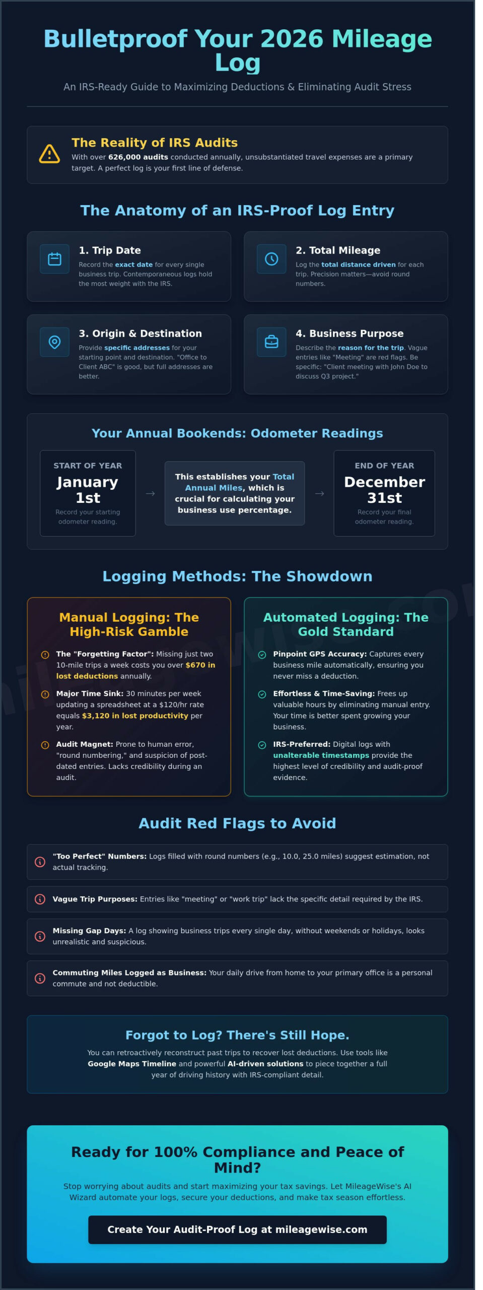 How to Create a Perfect Mileage Log: The 2026 IRS-Proof Guide