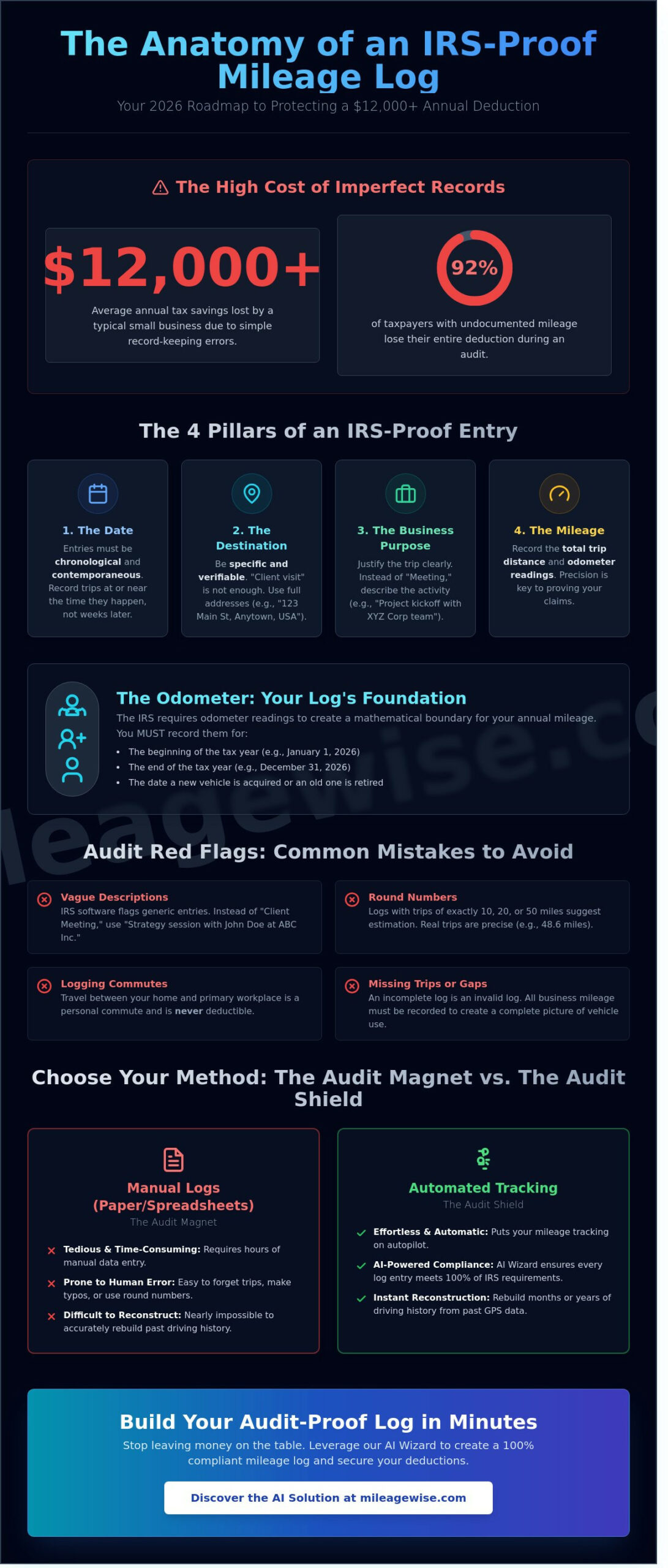 How to Create a Perfect Mileage Log: The Definitive 2026 Guide to IRS-Proof Records