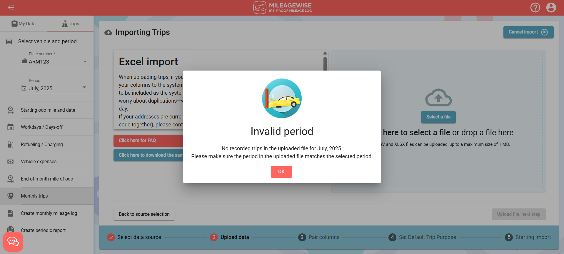 import invalid period 2025