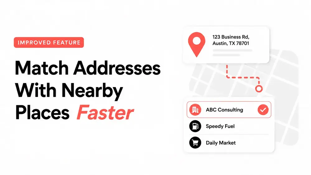 Match addresses with nearby places in the MileageWise mileage tracker app