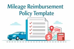 A mileage reimbursement policy template guides companies to fair policies