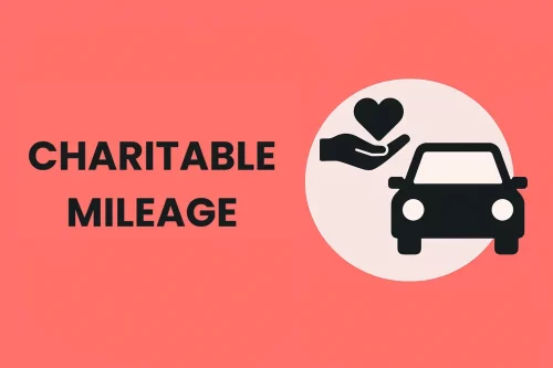 Charitable Mileage with text and illustration
