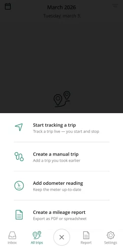 Clear menu is important for top mileage trackers
