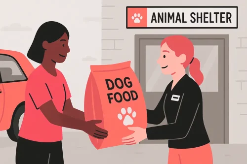 driving to an animal shelter to donate dog food qulifies for charity mileage deduction