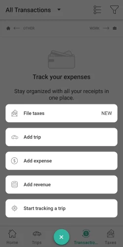 Everlance lets you add trips, expenses and file your taxes