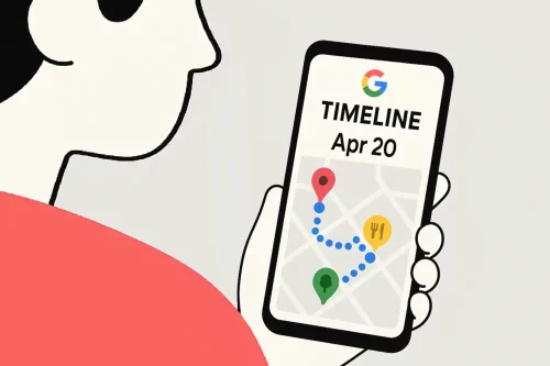 Google Driving History is visible in the Google Maps App