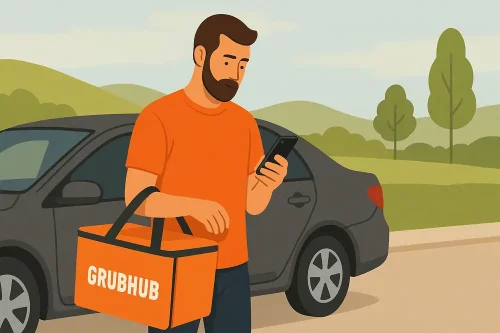 Grubhub doesn't track your mielage - it is your responsibility
