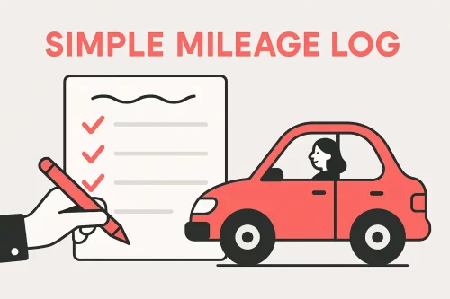 Illustration of a simple mileage log for taxes