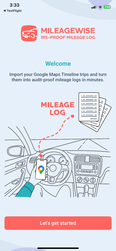google timeline to mileage log iOS