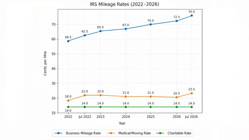 IRS mileage rate 2026 with mid-year increase