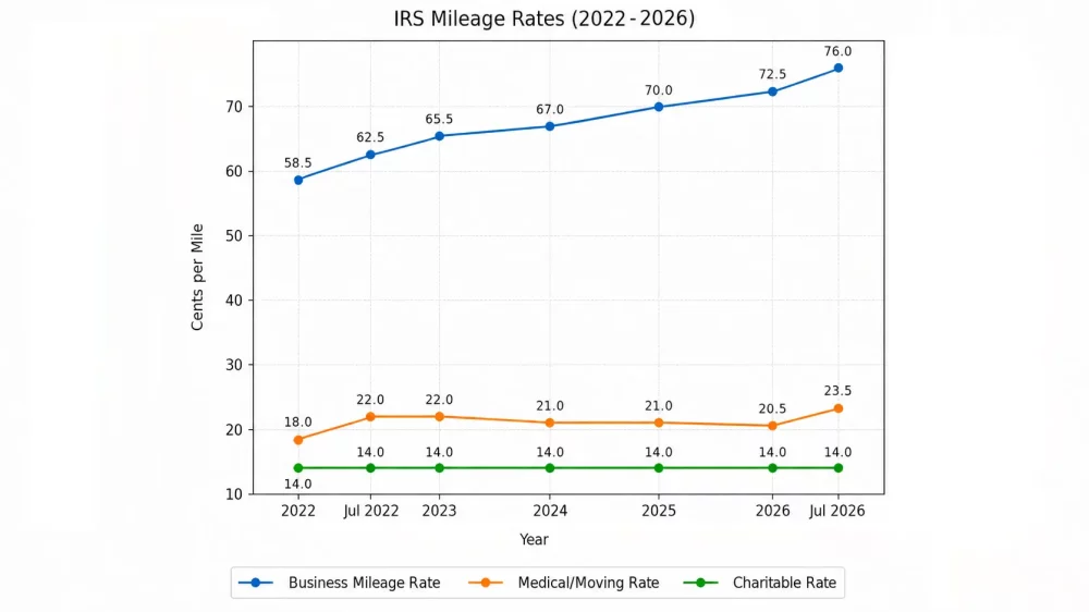 IRS mileage rate 2026 with mid-year increase