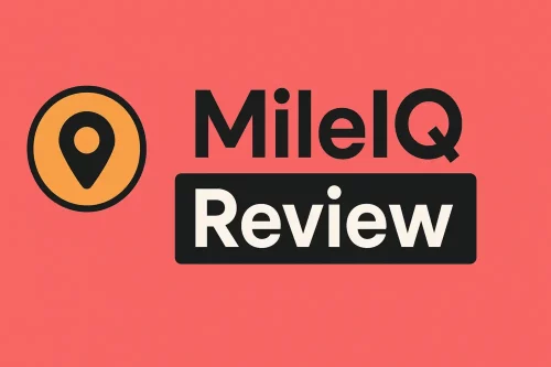 Logo and text MileIQ Review