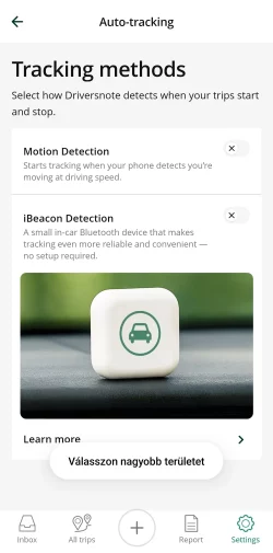 Mileage Tracker app with external device