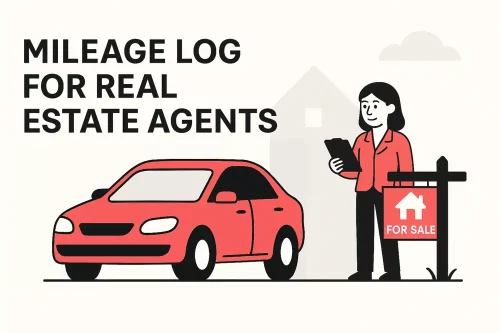 Real estate agent holding a mileage log