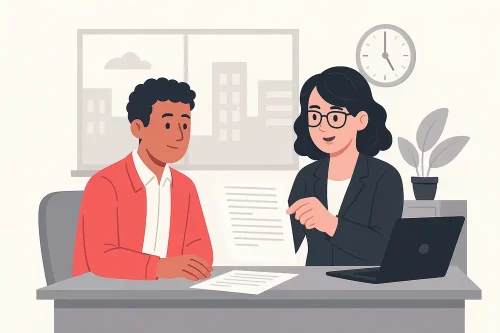 Tax professional screening documents for IRS audit triggers