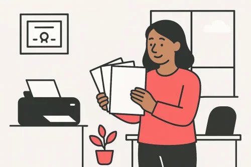 Woman just printed her basic mileage log